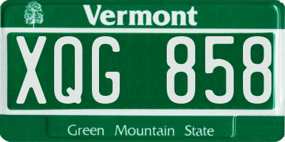 VT license plate XQG858