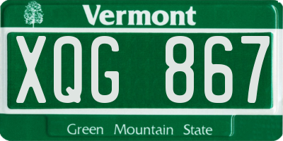 VT license plate XQG867