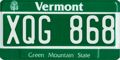 VT license plate XQG868