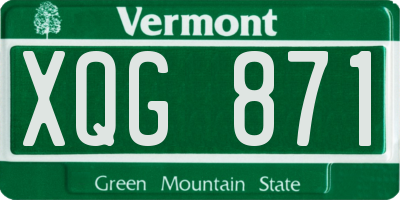 VT license plate XQG871