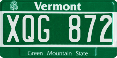 VT license plate XQG872