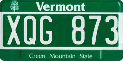 VT license plate XQG873