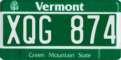 VT license plate XQG874