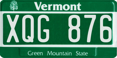 VT license plate XQG876