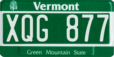 VT license plate XQG877