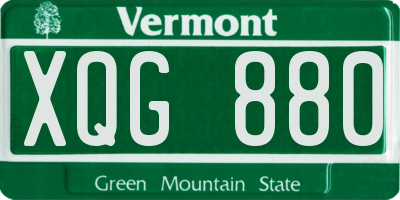 VT license plate XQG880