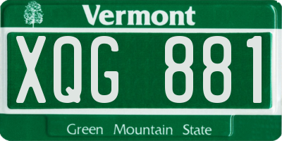 VT license plate XQG881