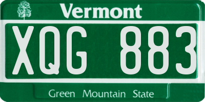 VT license plate XQG883