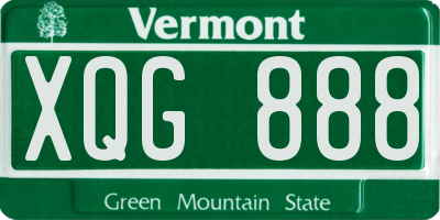 VT license plate XQG888