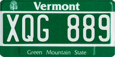 VT license plate XQG889