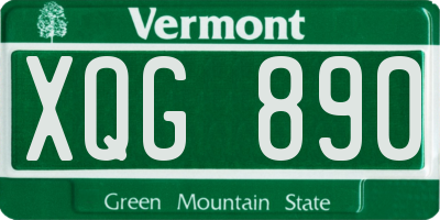 VT license plate XQG890