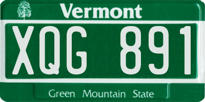 VT license plate XQG891