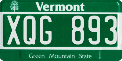 VT license plate XQG893