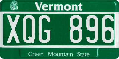 VT license plate XQG896
