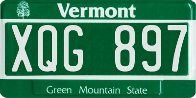 VT license plate XQG897