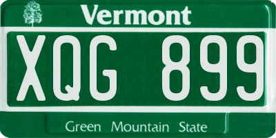 VT license plate XQG899