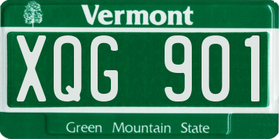 VT license plate XQG901