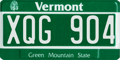 VT license plate XQG904