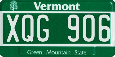 VT license plate XQG906