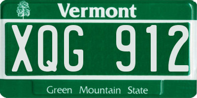 VT license plate XQG912