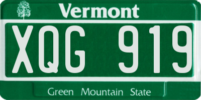 VT license plate XQG919