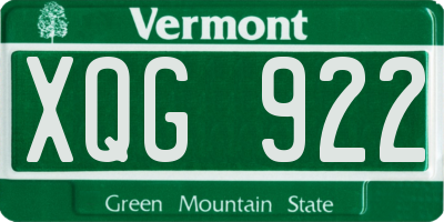 VT license plate XQG922