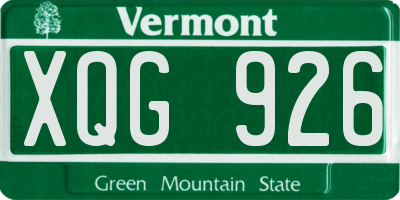 VT license plate XQG926