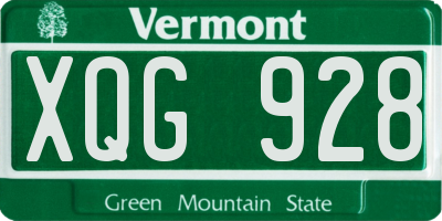 VT license plate XQG928
