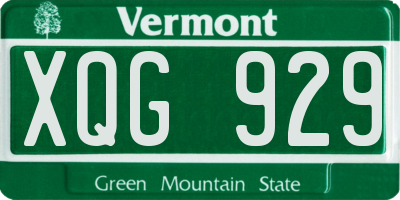 VT license plate XQG929