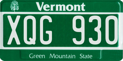 VT license plate XQG930