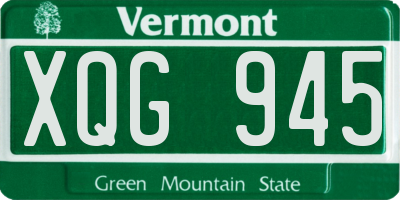 VT license plate XQG945