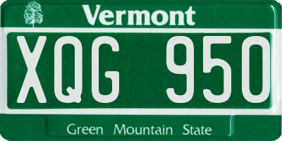 VT license plate XQG950