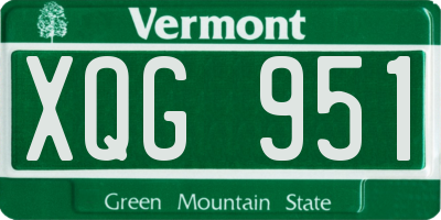 VT license plate XQG951