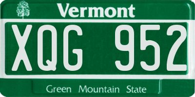 VT license plate XQG952
