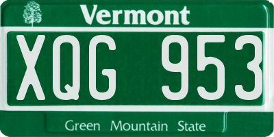 VT license plate XQG953