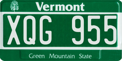 VT license plate XQG955