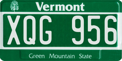 VT license plate XQG956