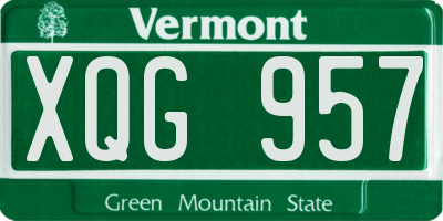 VT license plate XQG957