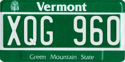 VT license plate XQG960