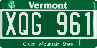 VT license plate XQG961