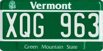 VT license plate XQG963