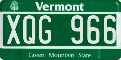 VT license plate XQG966