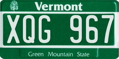 VT license plate XQG967