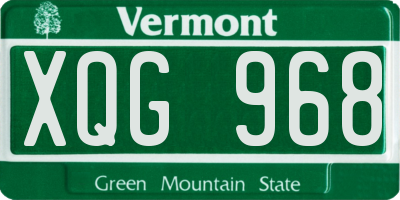 VT license plate XQG968
