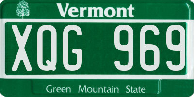 VT license plate XQG969
