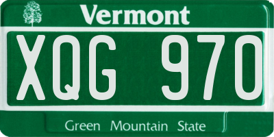 VT license plate XQG970
