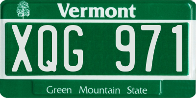 VT license plate XQG971
