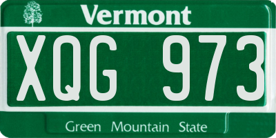 VT license plate XQG973