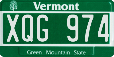 VT license plate XQG974