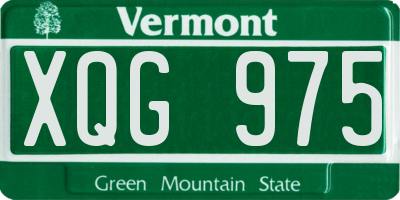 VT license plate XQG975